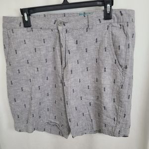 (553) Tenth+Ocean Men's Linen Shorts, Size: 36, Color: Grey